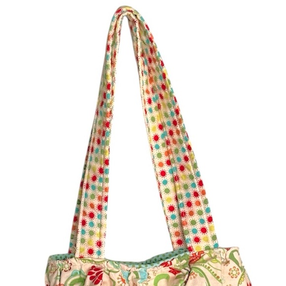 Hand Sewn Small Cotton Boho Ruffle Bucket Shoulder Bag - Picture 7 of 8